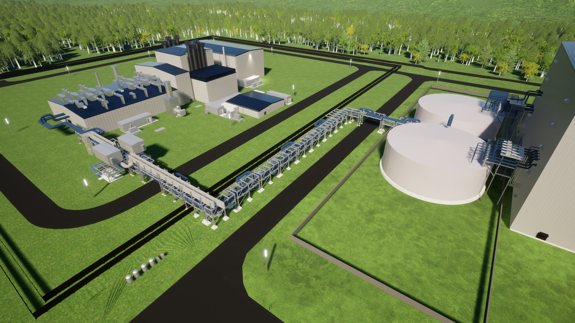 Natrium facility nuclear island and storage tanks
